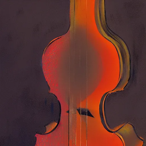 Prompt: abstract composition with guitar in cello shape by greg rutkowski