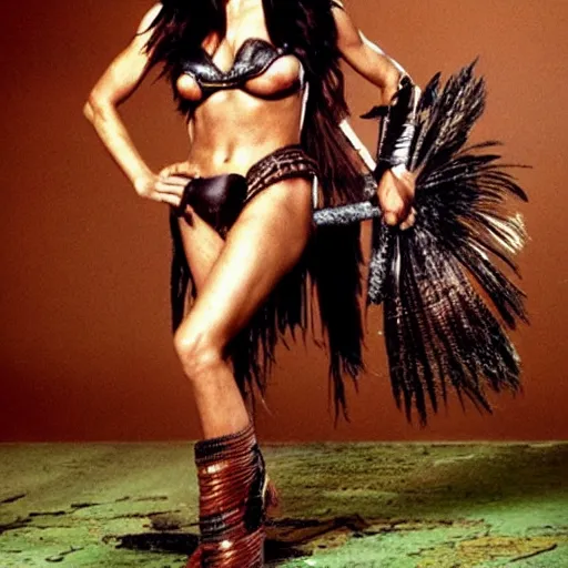 Prompt: supermodel stephanie seymour as an amazonian warrior