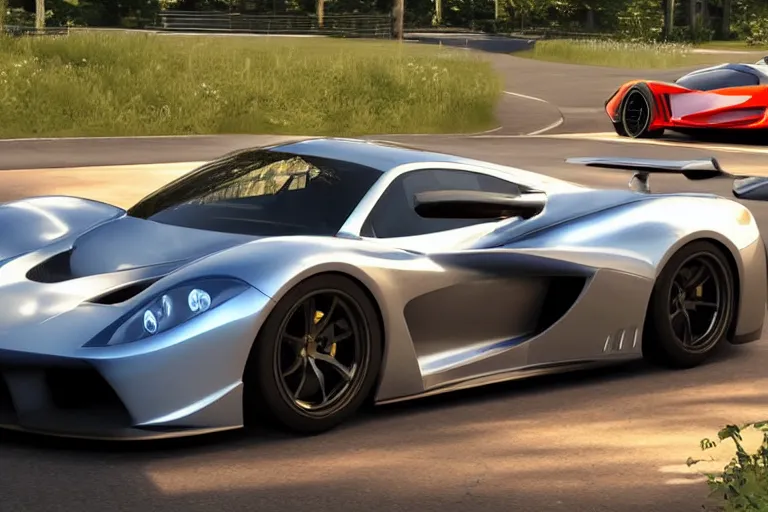 Image similar to sport car gran turismo 7 forza horizon need for speed fast and furious 5 unreal engine supercar hypercar game concept car octane render, 4 khd 2 0 2 2 3 d cgi rtx style chrome reflexion global illumination ray tracing hdr arstation by ian pesty by jesper ejsing pixar and disney unreal