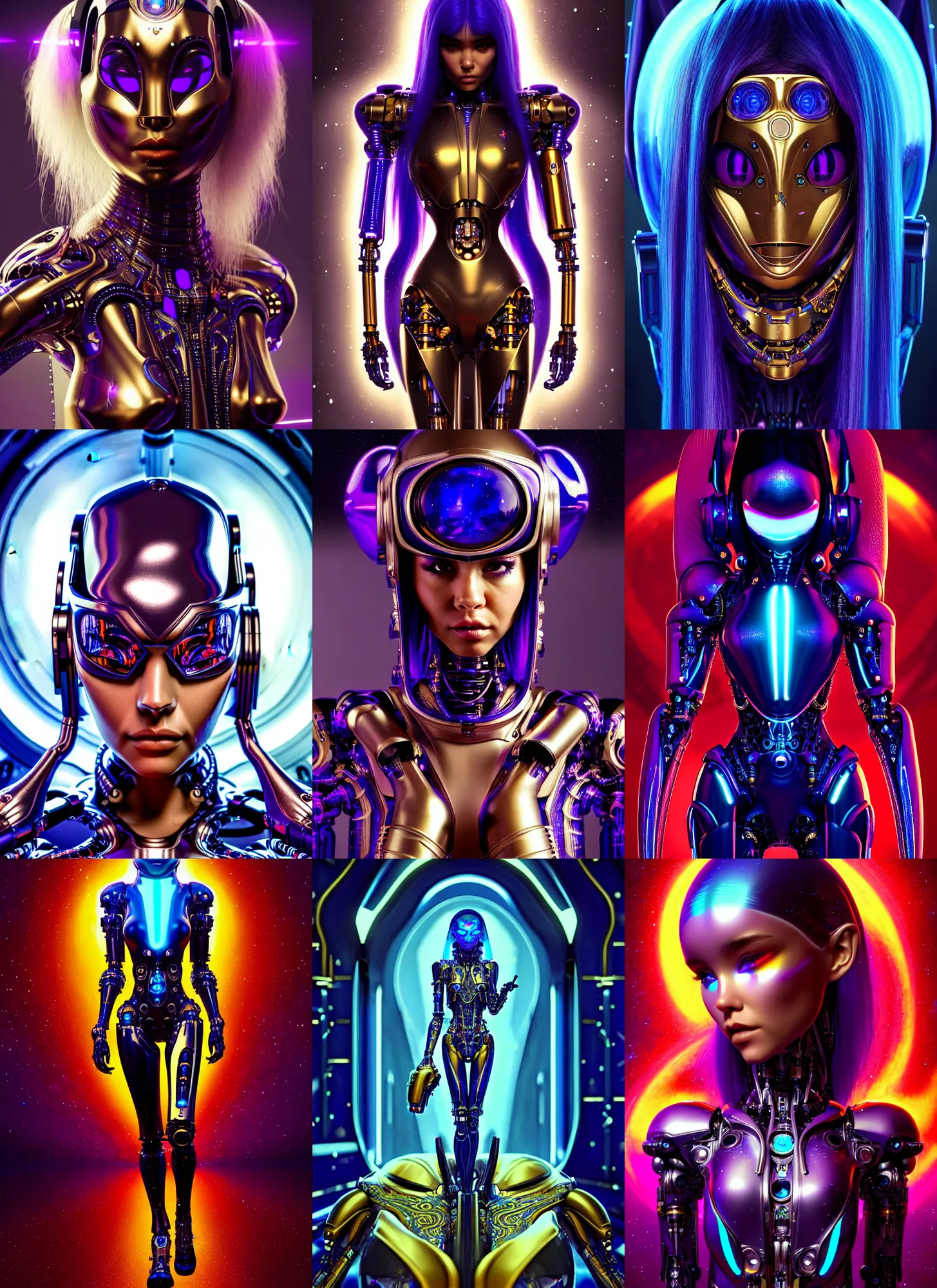 Prompt: polished wet galactic ornate edm cyborg : : madison beer : : weta disney pixar movie still photo : : hi - fructose, sci fi, fantasy, decadent highly - detailed digital painting, golden ratio, octane render, artstation, smooth, sharp focus, artgerm, mucha, loish, wlop, gogo : :