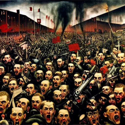 Image similar to january 6 insurrection by otto dix, hyperrealistic, aesthetic, masterpiece