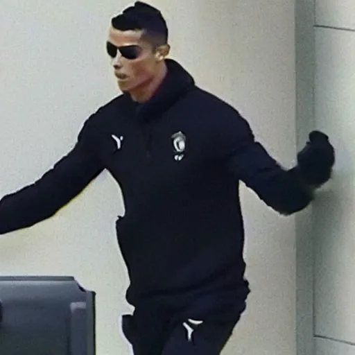 security camera footage of cristiano ronaldo trying to