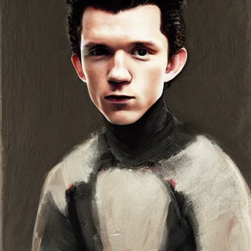 Image similar to tom holland, portrait by colete martin