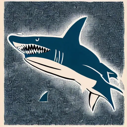 Image similar to a shark by andy warhol, digital art, trending on artstation