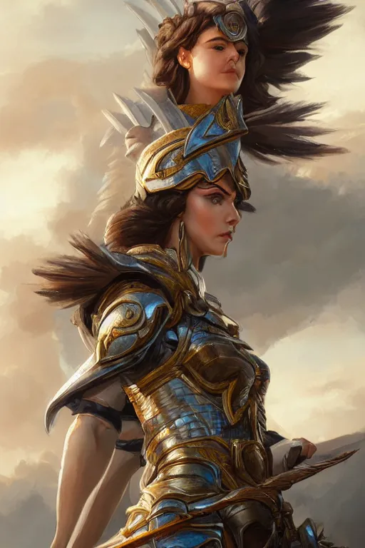 Image similar to amazon valkyrie athena, d & d, fantasy, portrait, highly detailed, headshot, digital painting, trending on artstation, concept art, sharp focus, illustration, art by artgerm and greg rutkowski and magali villeneuve