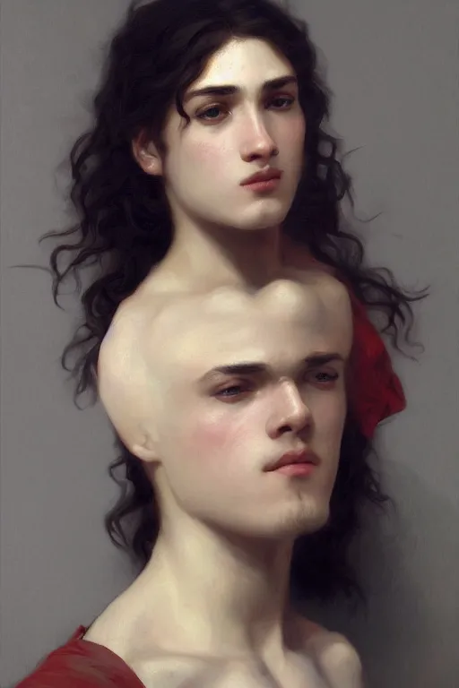 Image similar to Young male King painted by William-Adolphe Bouguereau and Charlie Bowater, trending on artstation, artstationHD, artstationHQ, 4k, 8k