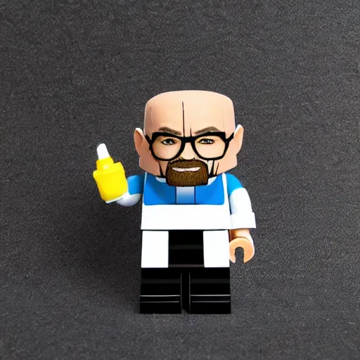 Prompt: walter white mini figure , toy , big head , photograph , 4k , HD