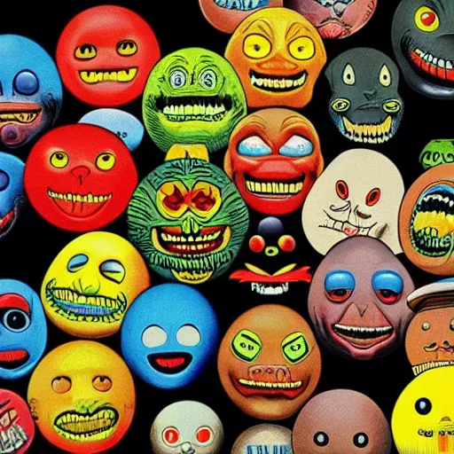 Prompt: 8 0's madballs toys on led zeppelin album cover, 8 k resolution hyperdetailed photorealism