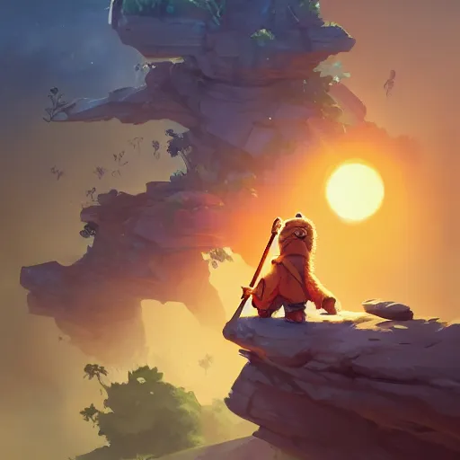 Image similar to hero world ewoks, behance hd by jesper ejsing, by rhads, makoto shinkai and lois van baarle, ilya kuvshinov, rossdraws global illumination