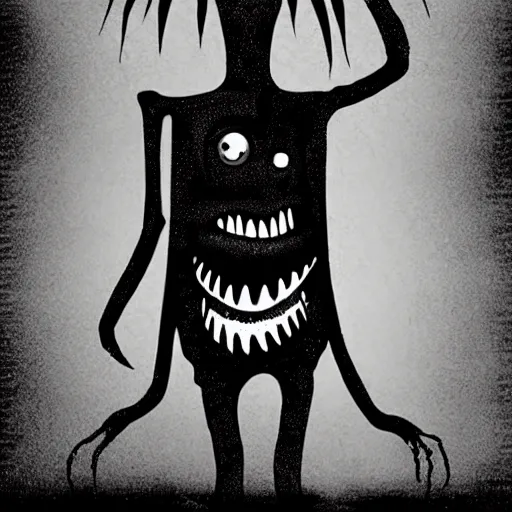 Image similar to creepy, monster, black, horrifying