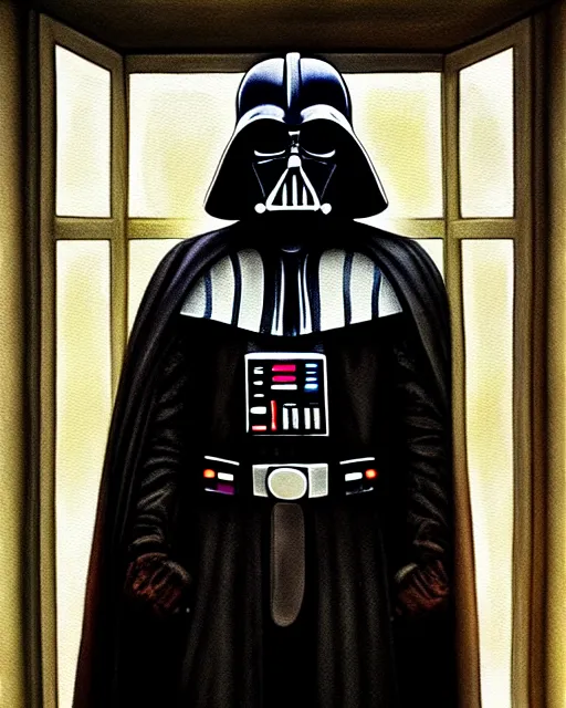 Prompt: pastel painting portrait of darth vader looking through a large window into space, high production value, intricate details, high resolution, hdr, high definition, masterpiece, realistic, ultrarealistic, highly detailed, hd, sharp focus, non blurry, sharp, smooth