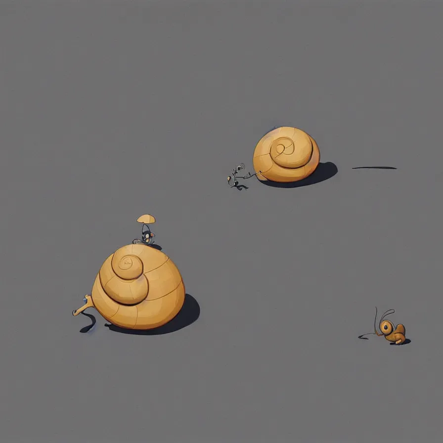 Prompt: A perfectly drawn snail is walking on the ground, art by Goro Fujita, ilustration, concept art, sharp focus, ArtStation, Deviantart