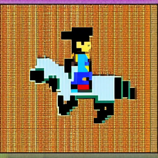 Prompt: 8-bit Glitch Western cowboy