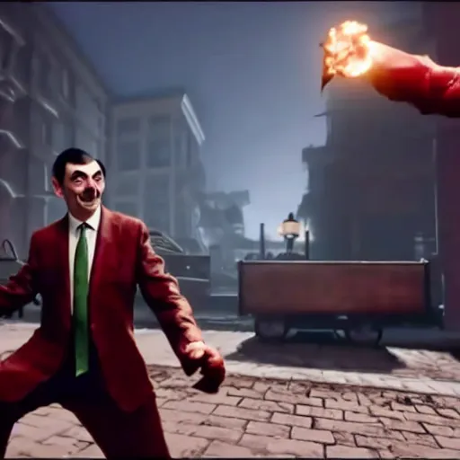 Prompt: mr. bean as a mortal kombat 1 1 fighter. fatality, brutality, finish him, unreal engine 5