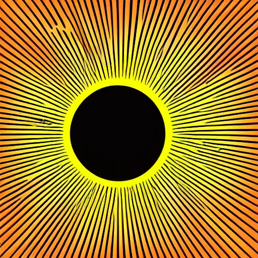 Image similar to retro sun rays, groovy, minimalism, solid fill shapes, coloring book style, svg, vector art