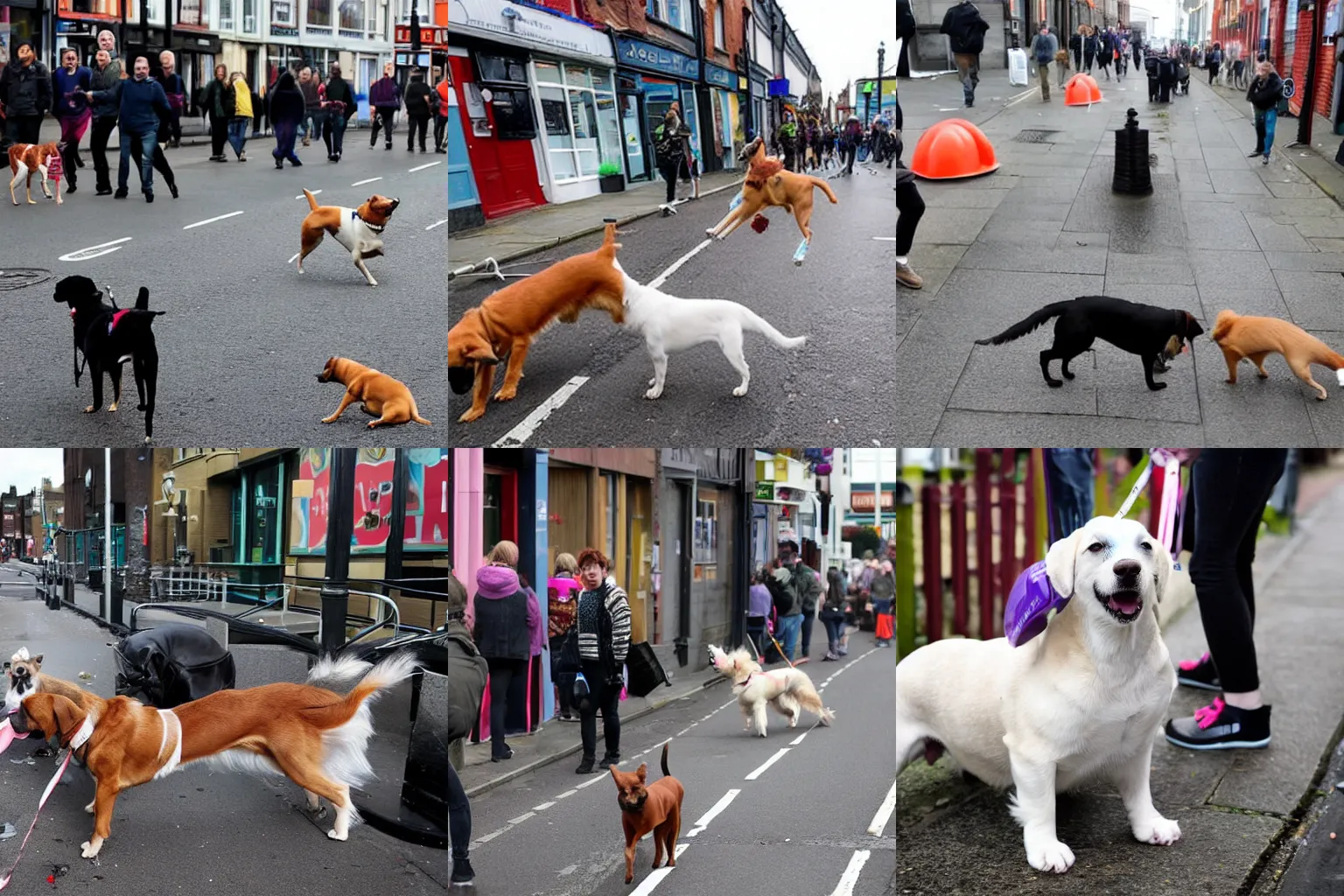 Prompt: Anti-dog riots in Belfast
