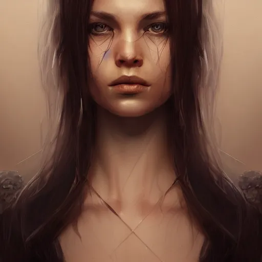 Image similar to portrait of an Alyx Vance, D&D, dark, intricate, elegant, highly detailed, digital painting, artstation, concept art, smooth, sharp focus, illustration, art by Viktor Antonov