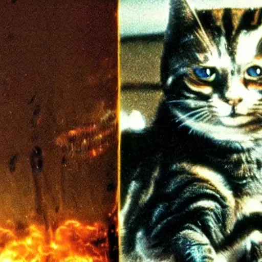 Prompt: Cat as The Terminator (1984), dramatic