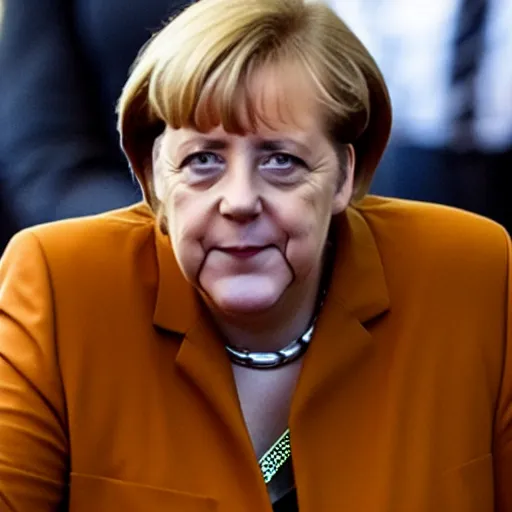 Prompt: angela merkel smoke weed in a coffee shop