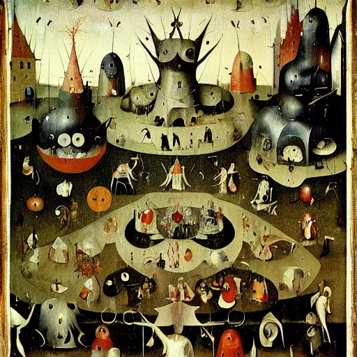 Image similar to garden of artificial intuition. hieronymus bosch.