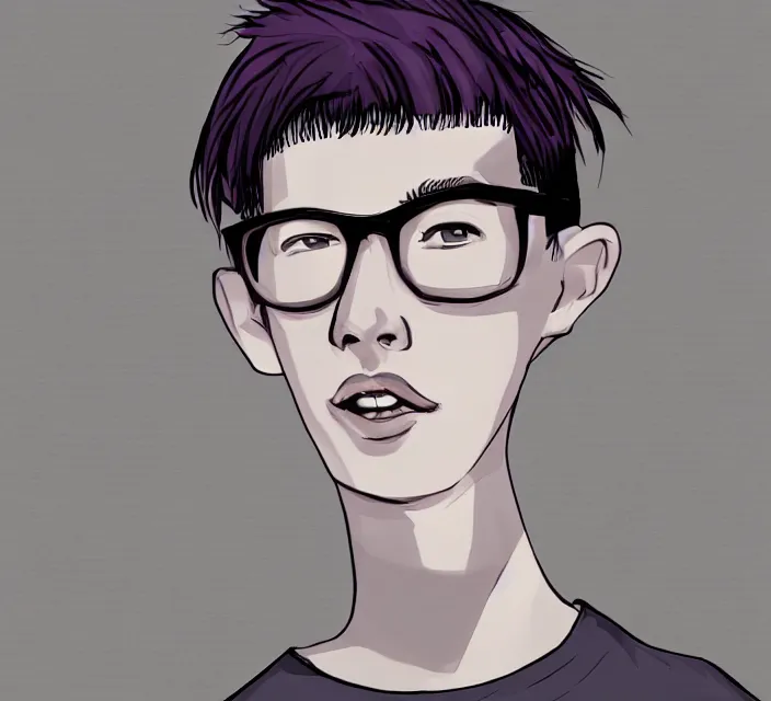 Prompt: a digital drawing of young neil cicierega in a emo / scene style, trending on pixiv,