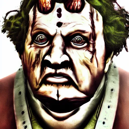 Image similar to portrait of a realistic image of leatherface