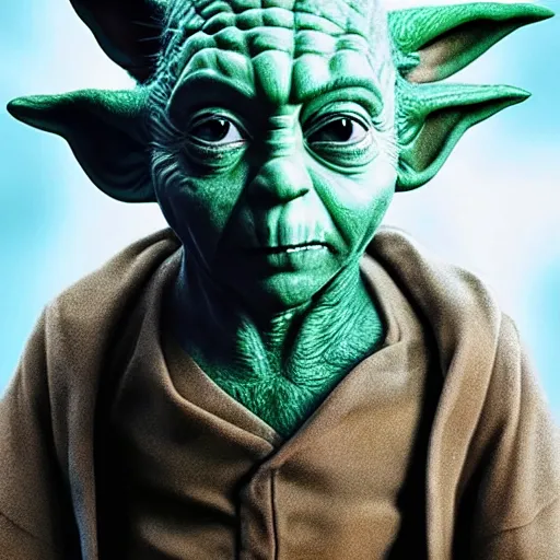 Image similar to drunk nicholas cage as yoda, detailed, cinematic photo