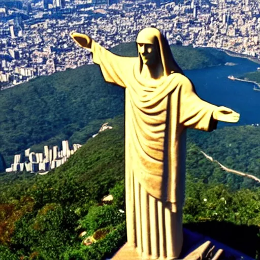 Image similar to photo of christ the redeemer statue dabbing