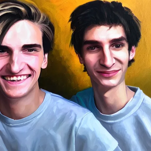 Prompt: Portrait of xQc with Pepega , oil painting