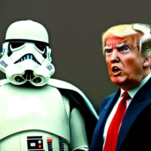 Prompt: still of richard nixon and donald trump as master and apprentice sith lords, star wars : the phantom menace ( episode i )