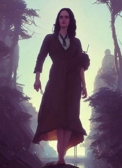 Image similar to highly detailed portrait of the dreamers eva green in gta v, stephen bliss, unreal engine, fantasy art by greg rutkowski, loish, rhads, ferdinand knab, makoto shinkai and lois van baarle, ilya kuvshinov, rossdraws, tom bagshaw, global illumination, radiant light, detailed and intricate environment