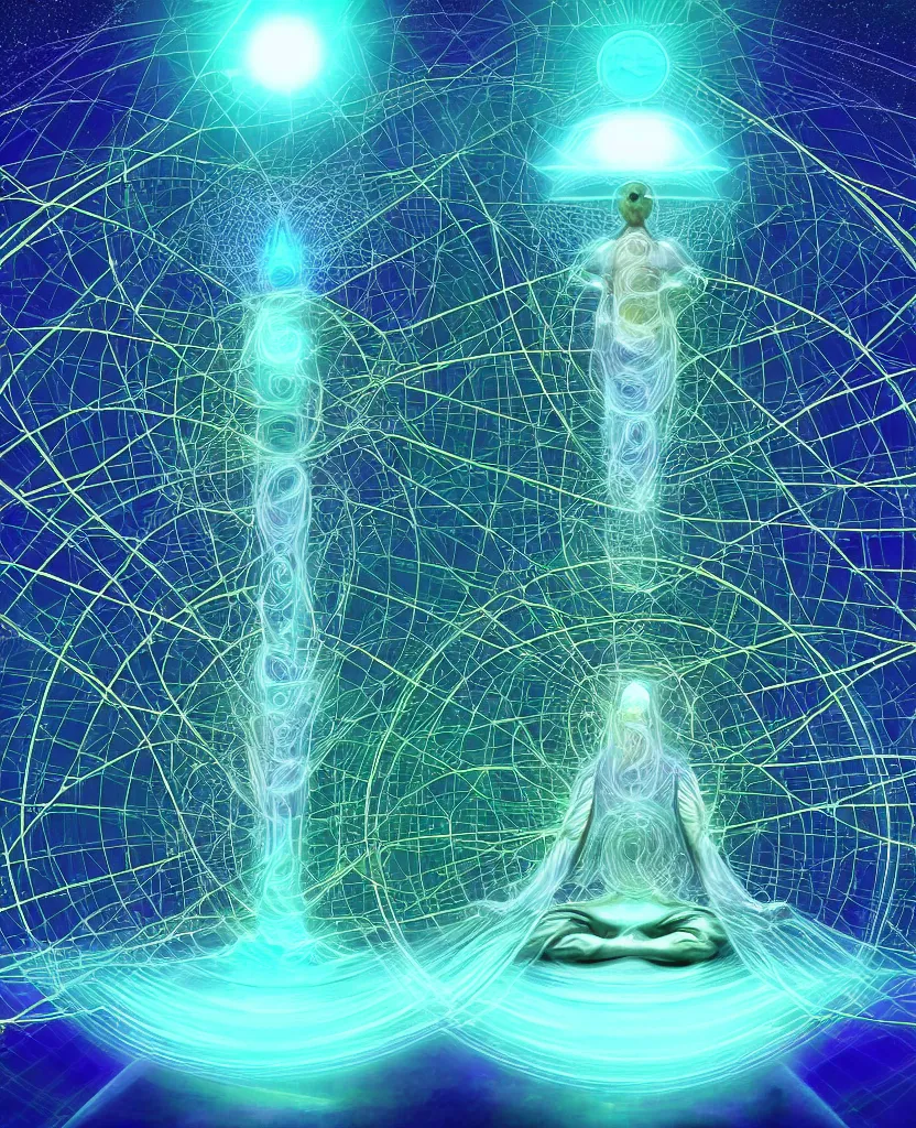 Image similar to techno - spiritual utopian ascended metatron, perfect future, award winning digital art