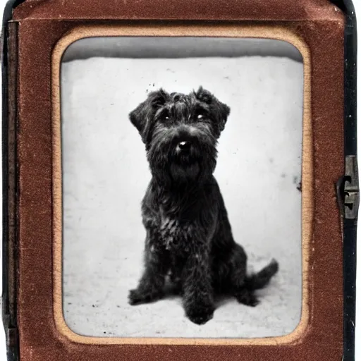 Prompt: Daguerreotype of a wheaten terrier