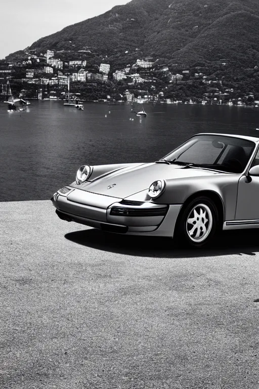 Silver porsche 911 parked on black asphalt road during night time