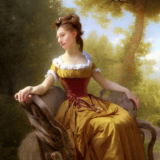 Prompt: A fantasy book style portrait painting of a dressmaker, François Boucher, Oil Painting, unreal 5, DAZ, hyperrealistic, octane render, Regal, Refined, Detailed Digital Art, RPG portrait, William-Adolphe Bouguereau, Michael Cheval, Walt Disney (1937), Volumetric Golden dappled dynamic lighting, Highly Detailed, Cinematic Lighting, Unreal Engine, 8k, HD