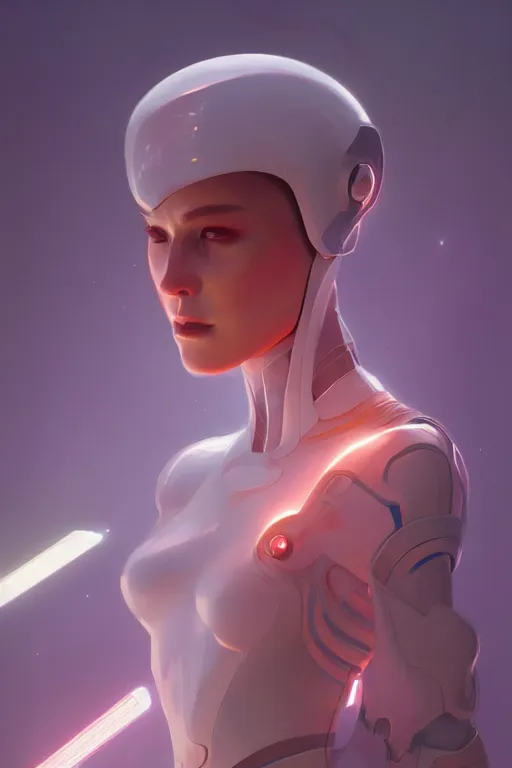 Prompt: a futuristic woman, highly detailed, digital painting, artstation, concept art, smooth, sharp focus, illustration, unreal engine 5, 8 k, art by ross tran and greg rutkowski and alphonse mucha and ralph mcquarrie