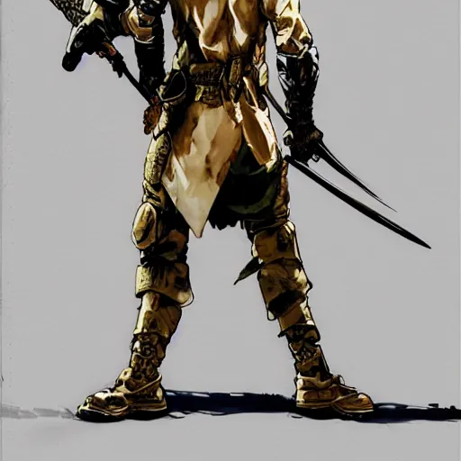 Image similar to portrait of a young white hero using his right arm to hold his sword covering his eye by yoji shinkawa, high quality, extra details, realism, ornate, colored, golden chain, blood, white skin, short hair, brown eyes, vivid, sunlight, dynamic, american man, freedom, white american soldier, painting, cybernetics, military