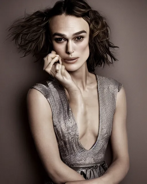 Image similar to portrait of beautiful keira knightley by mario testino, headshot, detailed, award winning, sony a 7 r