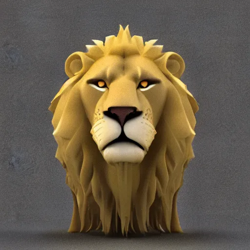 Image similar to a 3 d render of a lion