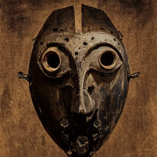 a painting of an ominous dark ancient mask. worn out | Stable Diffusion ...