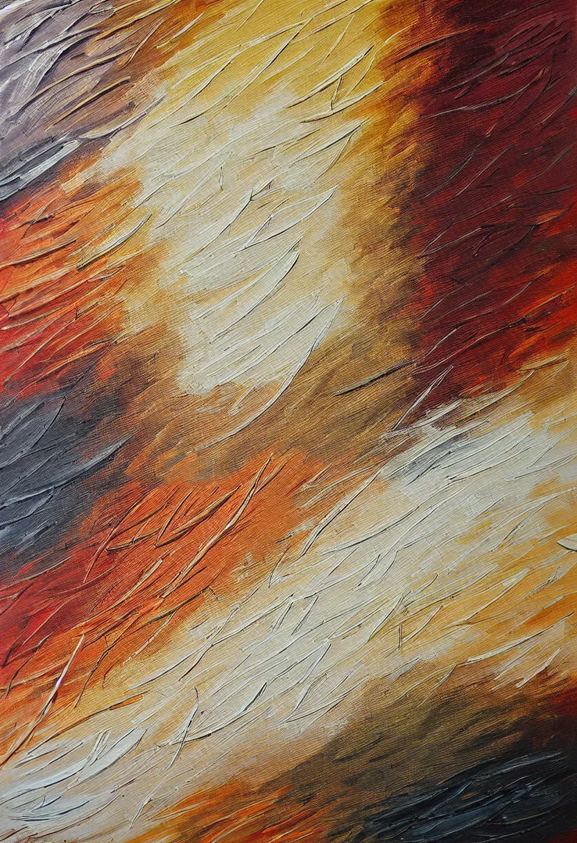 Prompt: feather textured acrylic painting extra large abstract, aesthetically pleasing natural earthy color tones