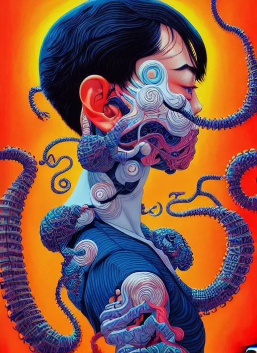 Image similar to akira, junji ito, tristan eaton, victo ngai, artgerm, rhads, ross draws,, intricate detailed, 8 k