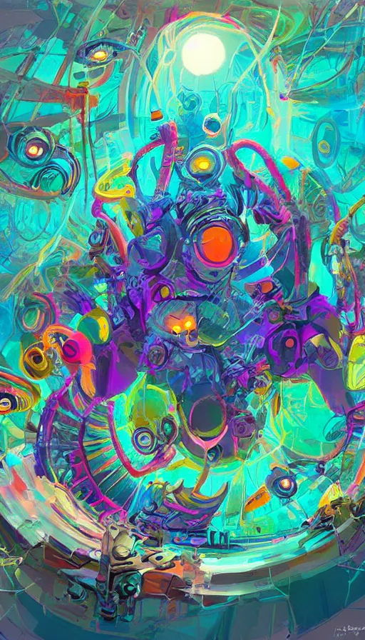 Image similar to psytrance artwork, by pixar concept artists