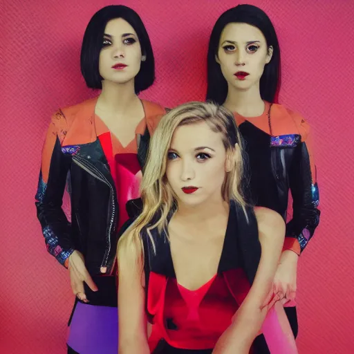 Image similar to album cover of a pop group, girls band, album cover art, album cover