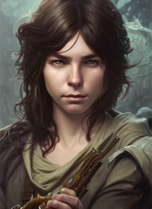 Image similar to carl grimes, d & d, fantasy, intricate, elegant, highly detailed, digital painting, artstation, concept art, matte, sharp focus, illustration, hearthstone, art by artgerm and greg rutkowski and alphonse mucha