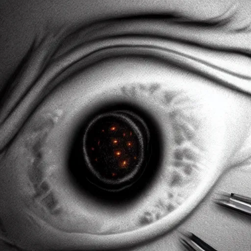 Image similar to a close up image of an eye of the watcher, eerie, dark color scheme, horror, artstation, cgsociety