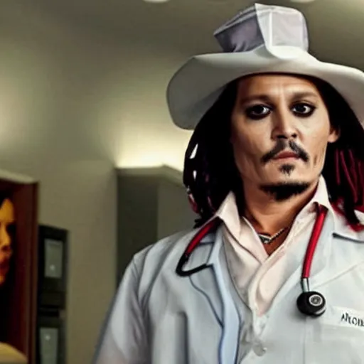 Image similar to Johnny Depp as nurse