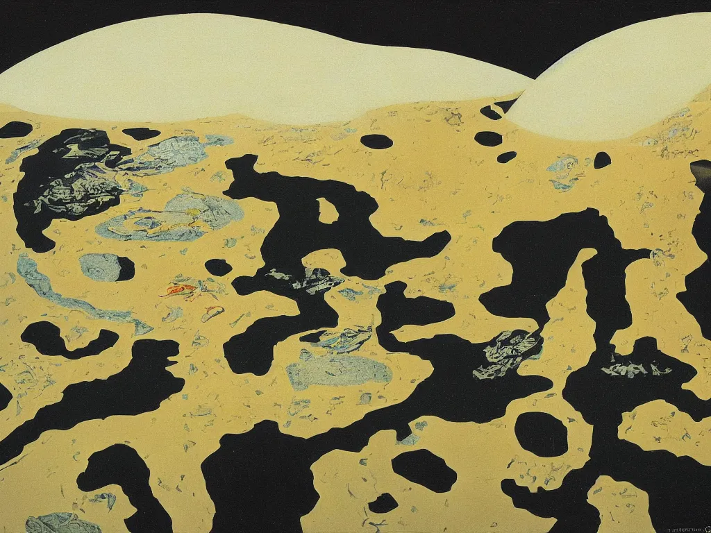 Image similar to The world as seen from the orbits of the skull. Painting by Harald Sohlberg.