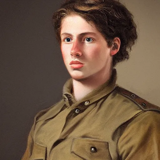 Prompt: portrait of a young ranger, fantasy, rugged, handsome, digital painting, by Charles Sillem Lidderdale