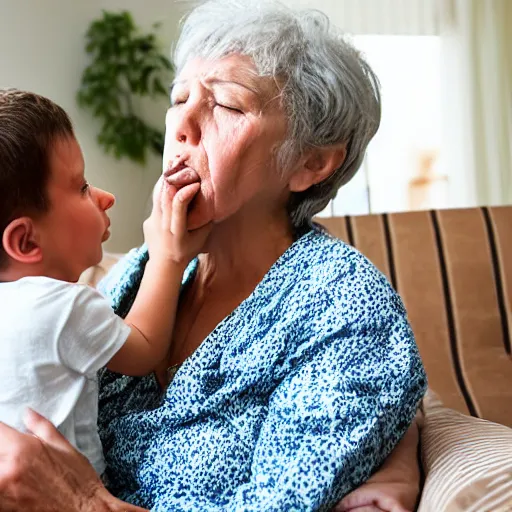 Image similar to grandmother eating her son